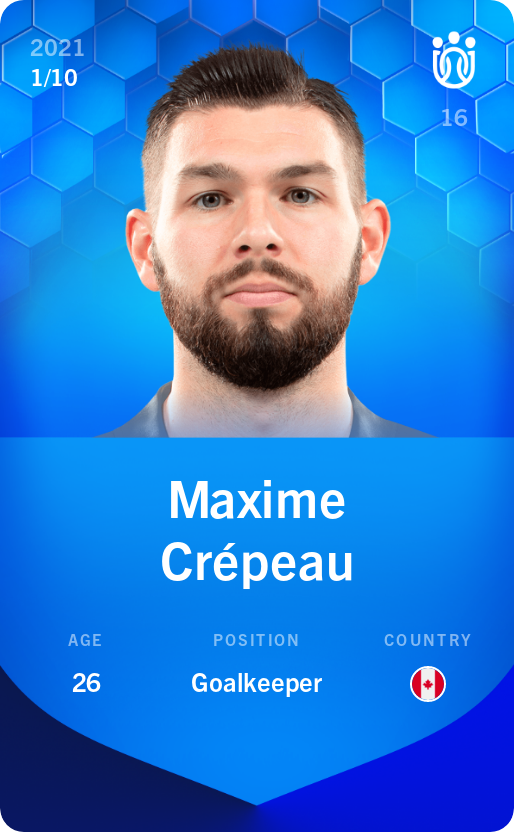 Sorare - Sorare Official - Maxime Crépeau 2021-22 • Super Rare 1/10 - NFT # 66171779337173579741013160131333953949961321195029591477759154117669714248818