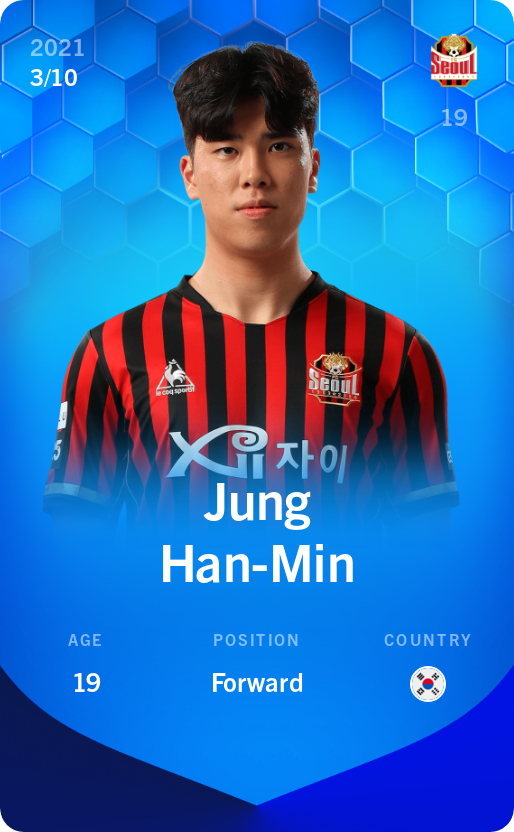 Sorare - Sorare Official - Jung Han-Min 2021-22 • Super Rare 3/10 - NFT # 88758499060605103769203881387696659569570791432170637415500467030564953659773