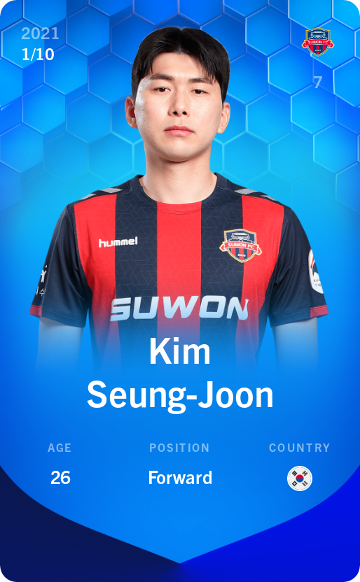 Sorare - Sorare Official - Kim Seung-Joon 2021-22 • Super Rare 1/10 - NFT # 54058602169370799192051181890960826352721576265057943807816915349129800825874