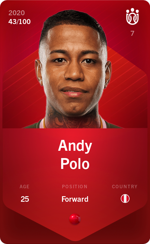 Sorare - Sorare Official - Andy Polo 2020-21 • Rare 43/100 - NFT # 18443406074794910026679219341951016835138002290251020143305750209267965270749