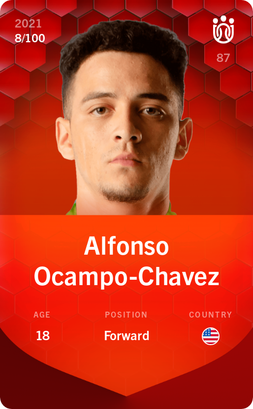 Sorare - Sorare Official - Alfonso Ocampo-Chavez 2021-22 • Rare 8/100 - NFT # 32070315705312005899090102054133767616726111033542891827057216208361758668598