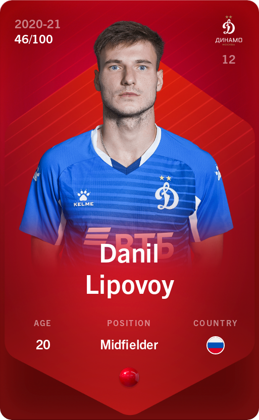 Sorare - Sorare Official - Danil Lipovoy 2020-21 • Rare 46/100 - NFT # 79580268479527053592390536310827633344717815652922025690727399343188589906915