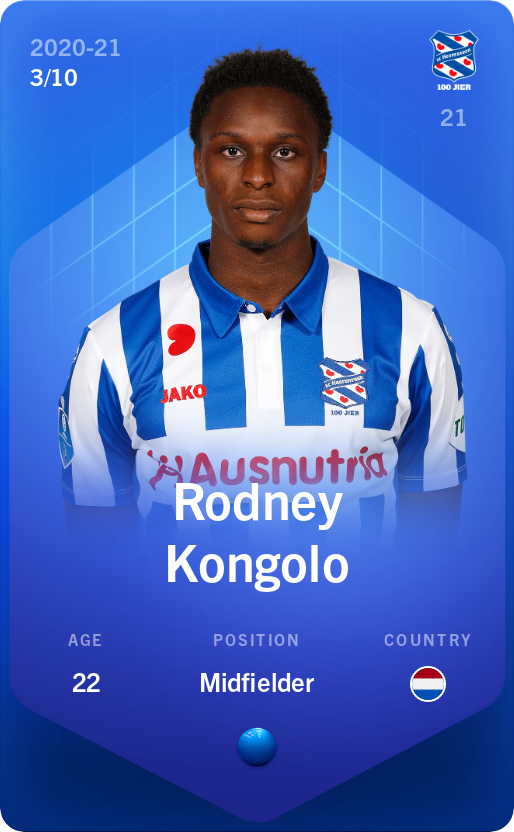 Sorare - Sorare Official - Rodney Kongolo 2020-21 • Super Rare 3/10 - NFT # 93238714428405483524280055419424388904843291330765131487782989835536871815073