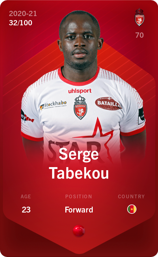 Sorare - Sorare Official - Serge Tabekou 2020-21 • Rare 32/100 - NFT # 69049873233084708000334695422991807715896345510750577970506594534918484631234