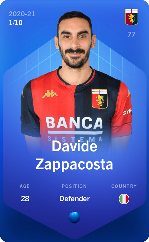 Sorare - Sorare Official - Davide Zappacosta 2020-21 • Super Rare 1/10 - NFT # 94001734710085469434335109334668488041175887292152851407139370480881127272016