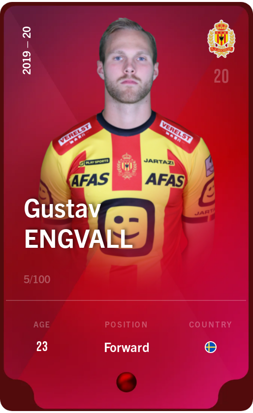 Sorare - Sorare Official - Gustav Engvall 2019-20 • Rare 5/100 - NFT # 33406229363244820113481655178312268793876806950610544578115659349081877682310