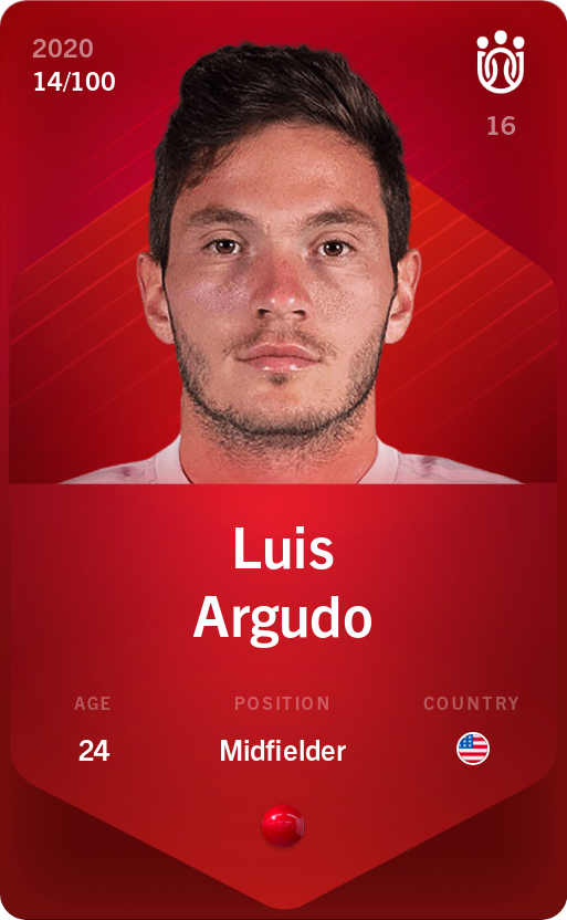 Sorare - Sorare Official - Luis Argudo 2020-21 • Rare 14/100 - NFT # 23924692286917176962133114545346705062618852095419124200038565938622691942581