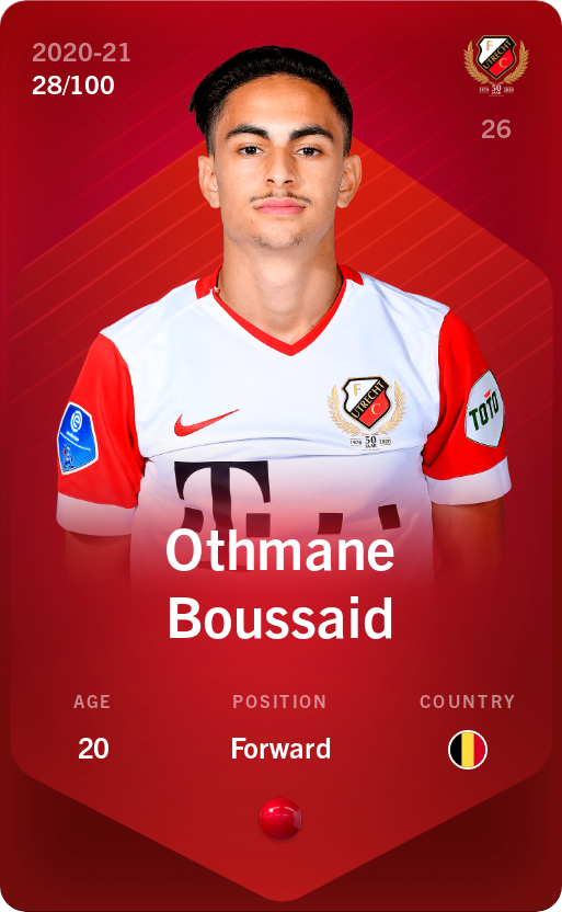 Sorare - Sorare Official - Othmane Boussaid 2020-21 • Rare 28/100 - NFT # 53790593681545413815295305038100200187108822934985215402919620760065802824212