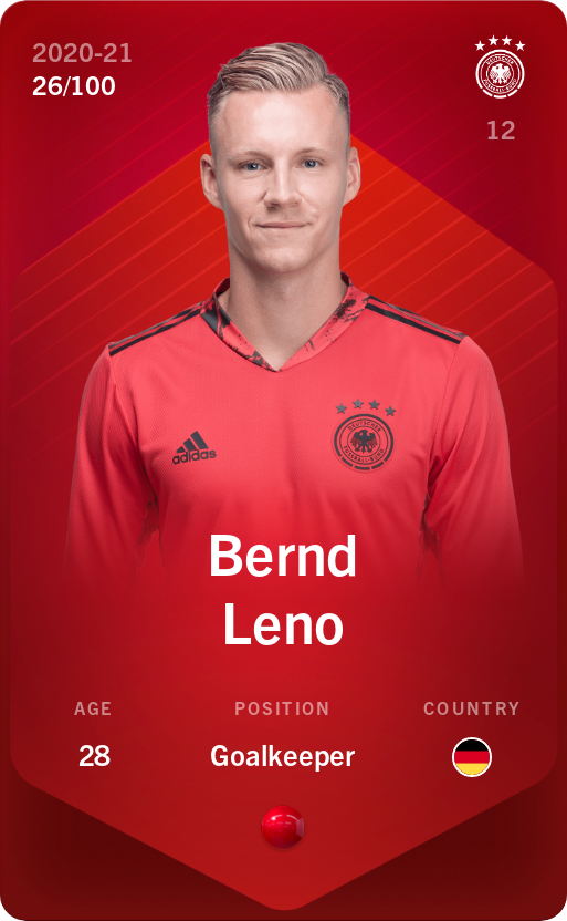 Sorare - Sorare Official - Bernd Leno 2020-21 • Rare 26/100 - NFT # 3859913527394660958355411764551054544054835233821171586935084459904559920832