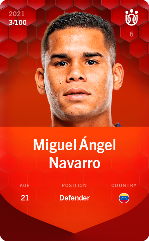 Sorare - Sorare Official - Miguel Ángel Navarro 2021-22 • Rare 3/100 - NFT # 76164172400879321210709782275439615672324353554369433920827837978780195759942