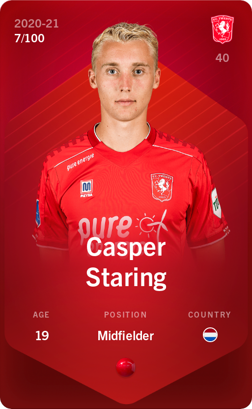 Sorare - Sorare Official - Casper Staring 2020-21 • Rare 7/100 - NFT # 58001616439762051976907138873847738087725749159958485227557613905067560008276