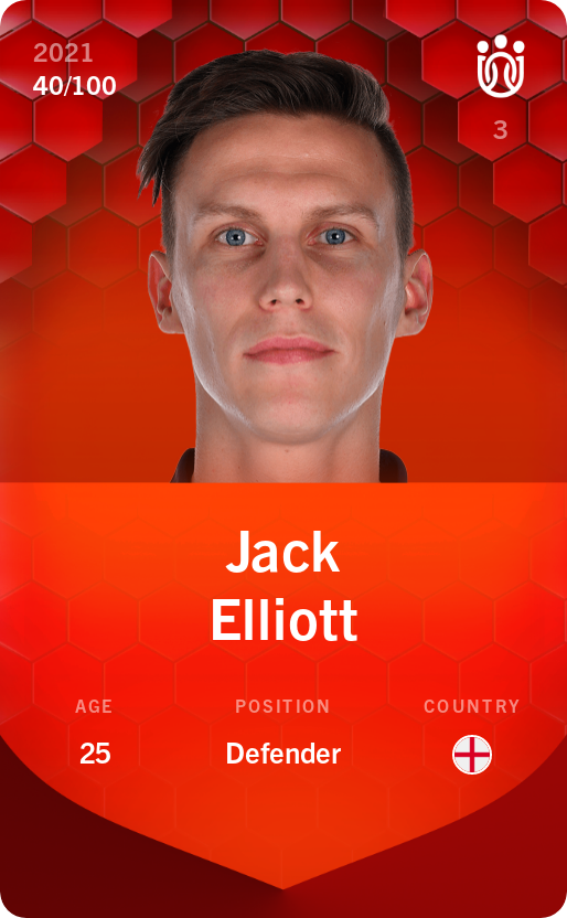 Sorare - Sorare Official - Jack Elliott 2021-22 • Rare 40/100 - NFT # 10757453294754871452969918004492639072588047902841050221295366051004985769098