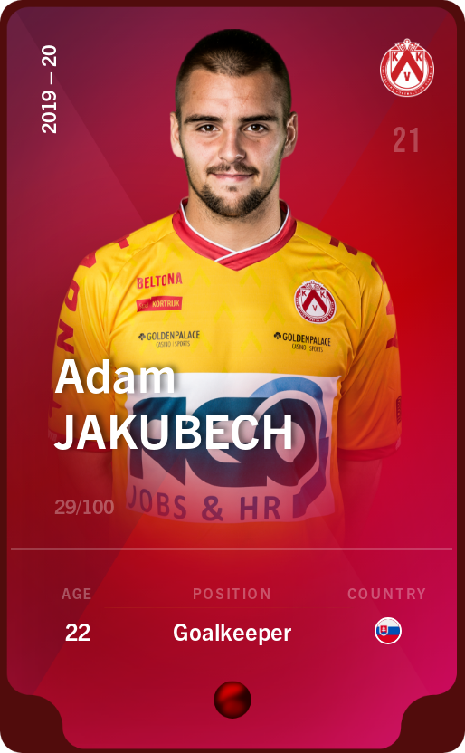 Sorare - Sorare Official - Adam Jakubech 2019-20 • Rare 29/100 - NFT # 61160105348586138305267576992688572300505731240943341280914836688410119103509