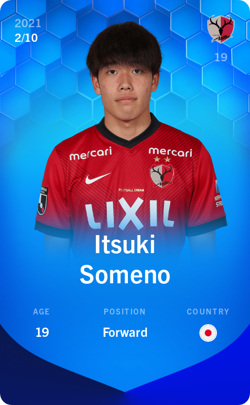 Sorare - Sorare Official - Itsuki Someno 2021-22 • Super Rare 2/10 - NFT # 88511059640594883297886076522842969793630046821976928836545311351653132071477