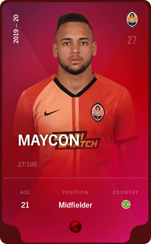 Sorare - Sorare Official - Maycon 2019-20 • Rare 27/100 - NFT # 107158085959603275961803927688980973952049243525563910440509610612904891325934