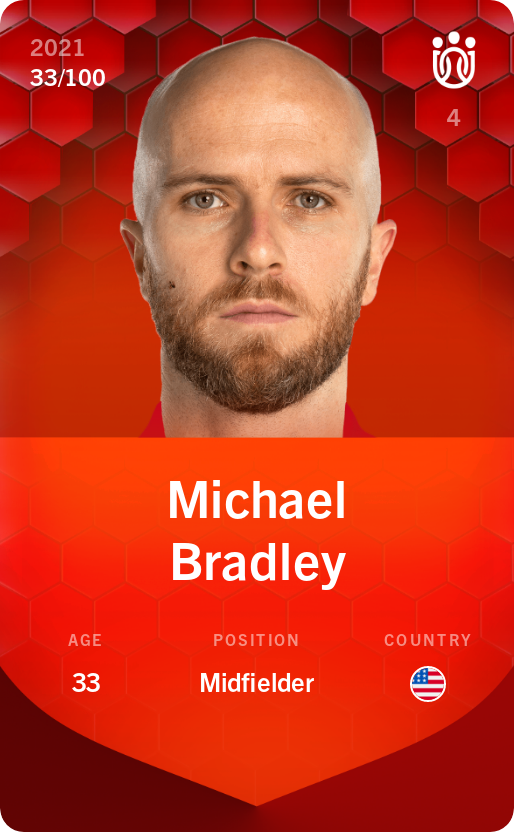 Sorare - Sorare Official - Michael Bradley 2021-22 • Rare 33/100 - NFT # 12580858364768668116852845661361478288314595986142514893890631891705733185460
