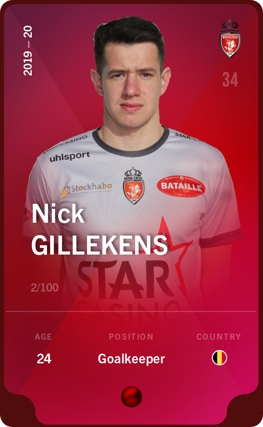 Sorare - Sorare Official - Nick Gillekens 2019-20 • Rare 2/100 - NFT # 46679449900072140449189336819332450745853252869474161067711593880617542055333