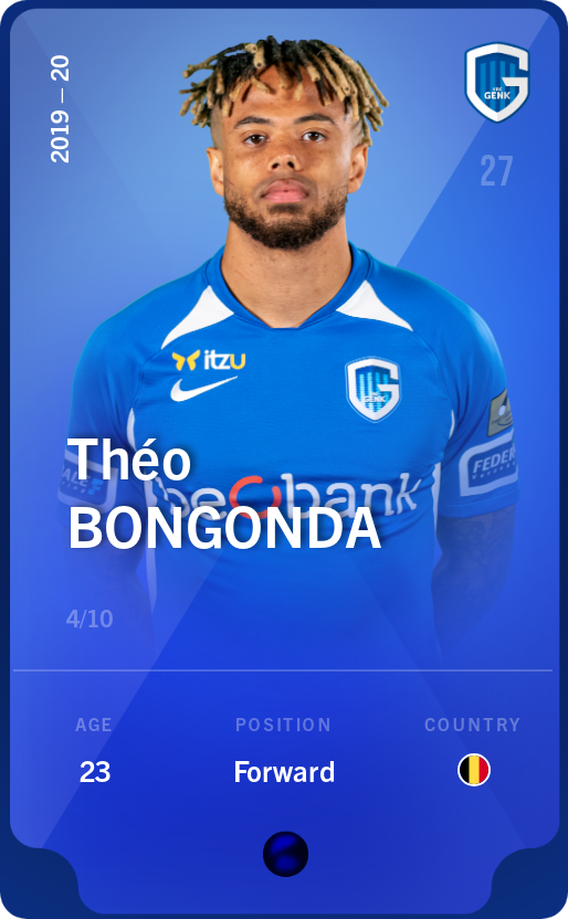 Sorare - Sorare Official - Théo Bongonda 2019-20 • Super Rare 4/10 - NFT # 98406433709162203347800765419946061282608270256979341138444852921264126711692