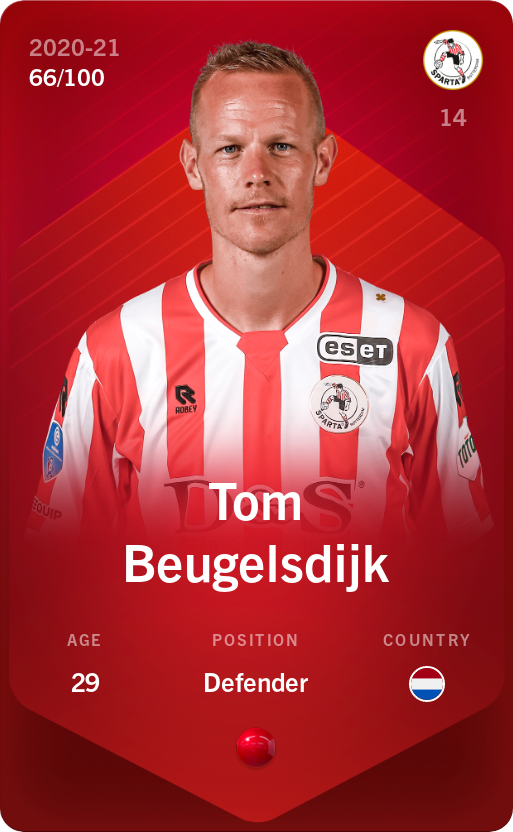 Sorare - Sorare Official - Tom Beugelsdijk 2020-21 • Rare 66/100 - NFT # 88720172948878364708619003946301626836404939363710012585438508875278587642965