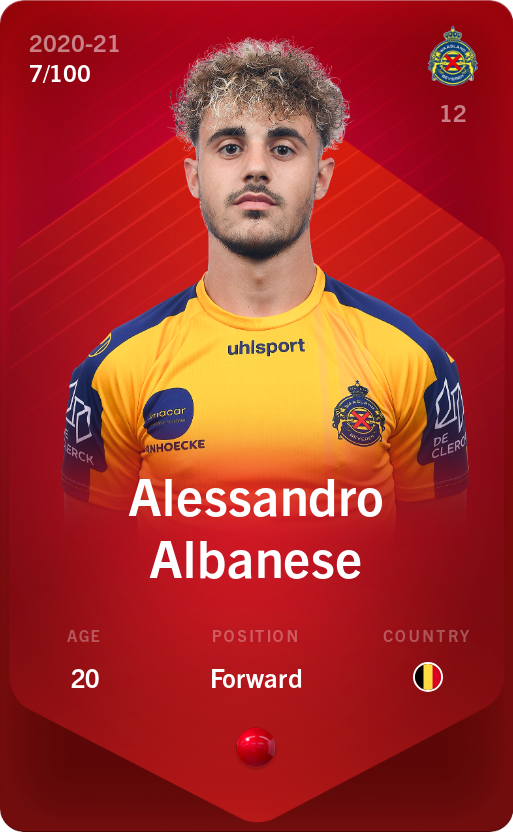 Sorare - Sorare Official - Alessandro Albanese 2020-21 • Rare 7/100 - NFT # 43873221842507553137346057285834179671588331901234954262403790385476812083241