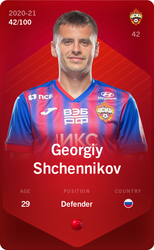 Sorare - Sorare Official - Georgiy Shchennikov 2020-21 • Rare 42/100 - NFT # 20691675755497674615465902035328643826479721156594611611163216500343756716101
