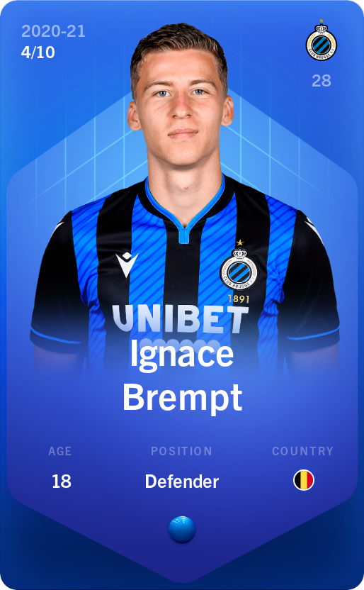 Sorare - Sorare Official - Ignace Brempt 2020-21 • Super Rare 4/10 - NFT # 47885075230466273630747165218188452552196533026722488250545062044606608231755