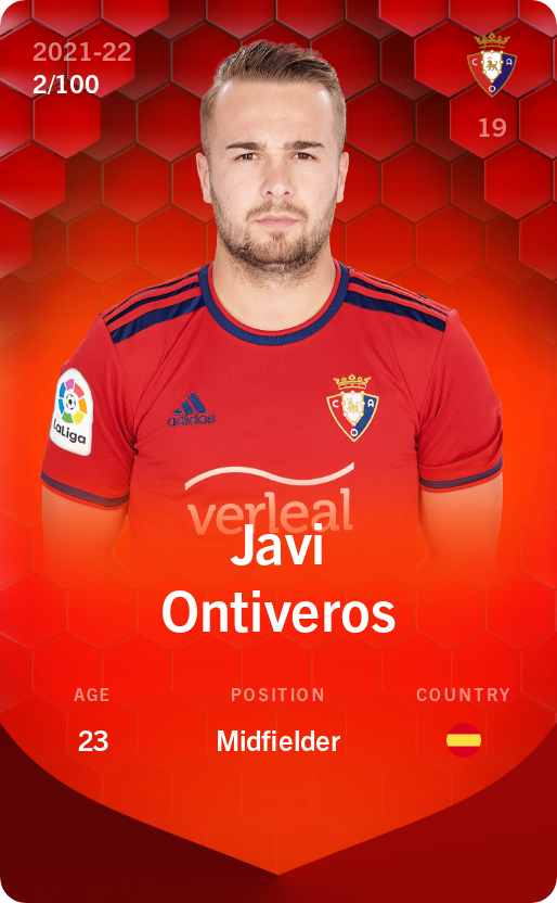 Sorare - Sorare Official - Javi Ontiveros 2021-22 • Rare 2/100 - NFT # 21389594983720907470215167070245492301872540779973565151197875147899689900699