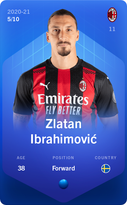 Sorare - Sorare Official - Zlatan Ibrahimović 2020-21 • Super Rare 5/10 - NFT # 41733748198900323979282701789812960929196585051675688968723416760505371270635