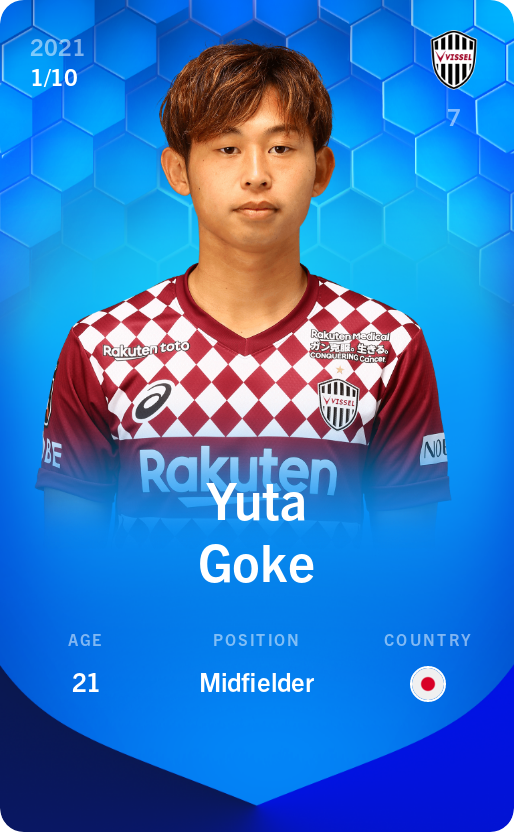 Sorare - Sorare Official - Yuta Goke 2021-22 • Super Rare 1/10 - NFT # 6776691796586062544583986298245818664092742853385353976519914468289474816012