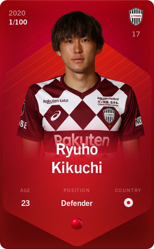 Sorare - Sorare Official - Ryuho Kikuchi 2020-21 • Rare 1/100 - NFT # 37182035019278358764036060883090267545204219532334051548721489030500193634795