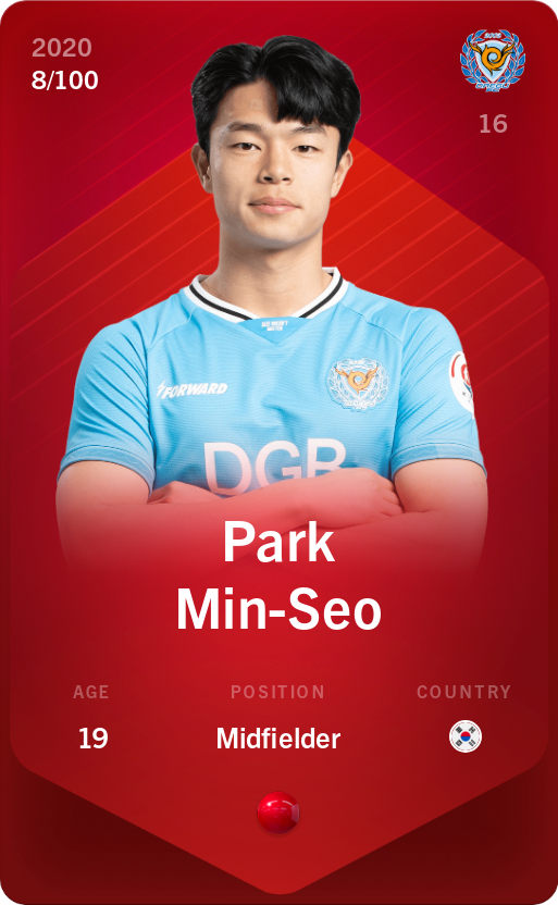 Sorare - Sorare Official - Park Min-Seo 2020-21 • Rare 8/100 - NFT # 101205970537054073906160297239057870854517425879084461059436673457729631913291