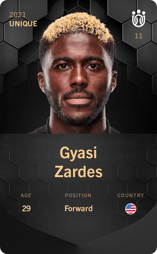 Sorare - Sorare Official - Gyasi Zardes 2021-22 • Unique - NFT # 29333814003429741432484750256028017437705570892560014572087822996216679133996