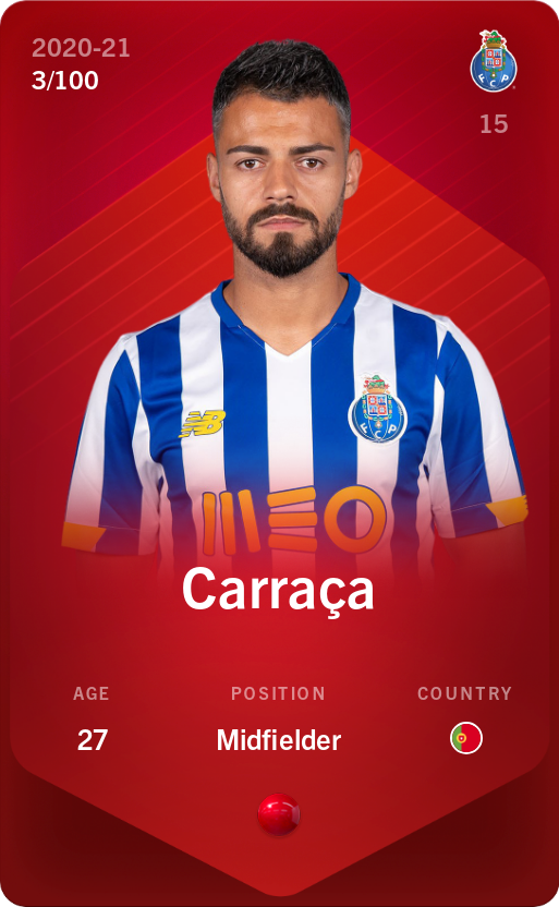 Sorare - Sorare Official - Carraça 2020-21 • Rare 3/100 - NFT # 85819160550905678666082021467404006704530501567961001786510824648856592577508
