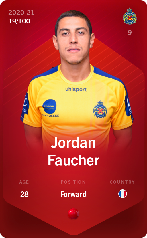 Sorare - Sorare Official - Jordan Faucher 2020-21 • Rare 19/100 - NFT # 71825686491540859239896244573877861733796726467930370710724283214247047202258