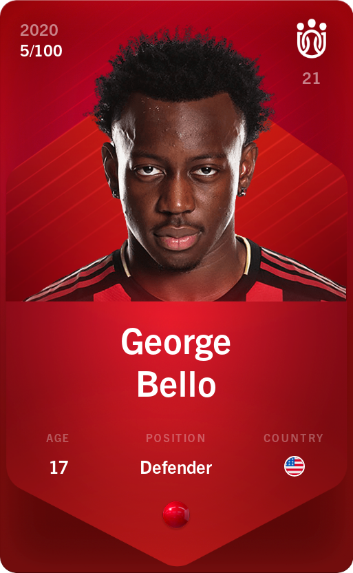 Sorare - Sorare Official - George Bello 2020-21 • Rare 5/100 - NFT # 104207707715593895127435594540612760461305749992478980466253586194842877321678