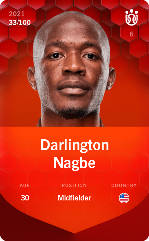 Sorare - Sorare Official - Darlington Nagbe 2021-22 • Rare 33/100 - NFT # 28404434296193616603685373909041554992112650450396723784062362811786824630862