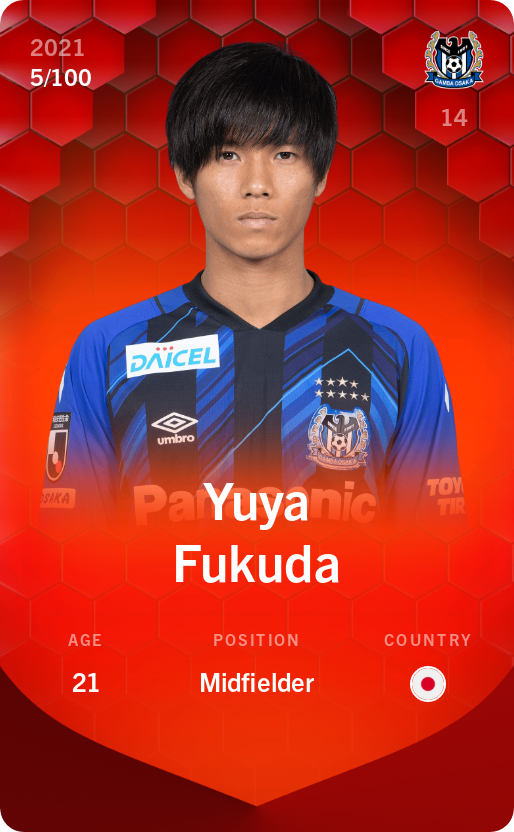 Sorare - Sorare Official - Yuya Fukuda 2021-22 • Rare 5/100 - NFT # 74442209963506075492574219357275213306777320899164453629577948561047121383967