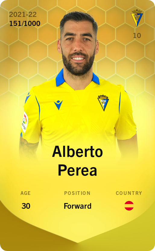 Sorare - Sorare Official - Alberto Perea 2021-22 • Limited 151/1000 - NFT # 78508564384554427192875297303813425273994562375415316918654942093122690981080
