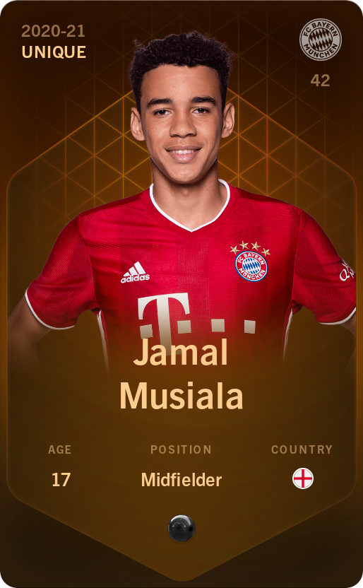 Sorare - Sorare Official - Jamal Musiala 2020-21 • Unique - NFT # 75613963748315612666830299123605814728840712856765029593318279515991362116999
