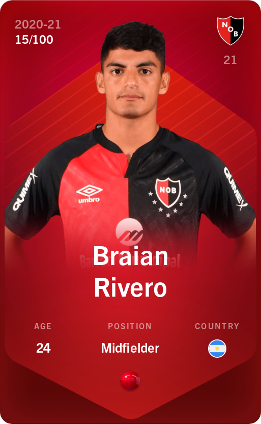 Sorare - Sorare Official - Braian Rivero 2020-21 • Rare 15/100 - NFT # 47514621401255700884217634233568377441957364410549220585523105205658700502452