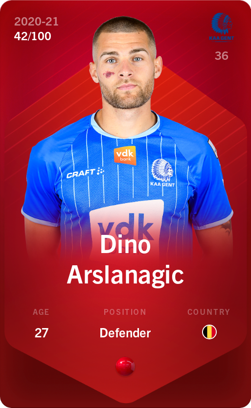 Sorare - Sorare Official - Dino Arslanagic 2020-21 • Rare 42/100 - NFT # 19974120674948627369593839206188350755191925504532569009556441529366137224458