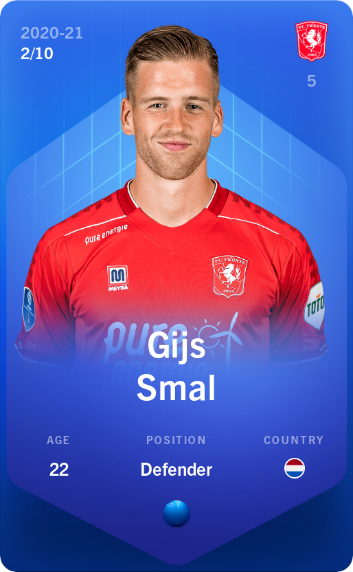 Sorare - Sorare Official - Gijs Smal 2020-21 • Super Rare 2/10 - NFT # 46675193615907586666380620191919236998484278308926442252191483544608251279232