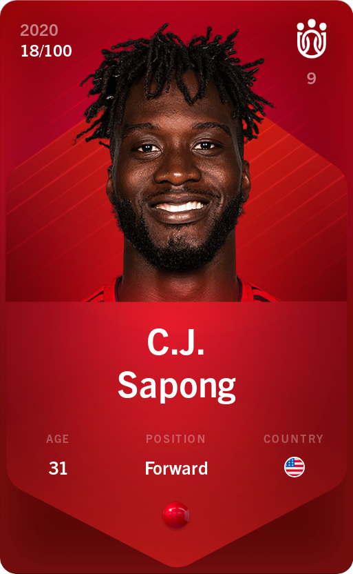 Sorare - Sorare Official - C.J. Sapong 2020-21 • Rare 18/100 - NFT # 78660688221259865552671167152906300173755843821094906670153954352246832230985