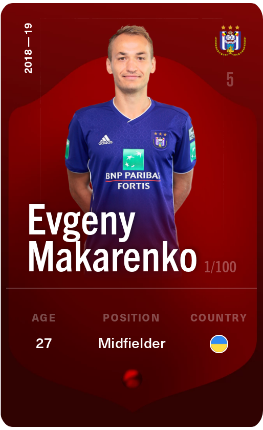Sorare - Sorare Official - Evgeny Makarenko 2018-19 • Rare 1/100 - NFT # 20135522423362482195550506662364004103307228065549647652562024245224318101694