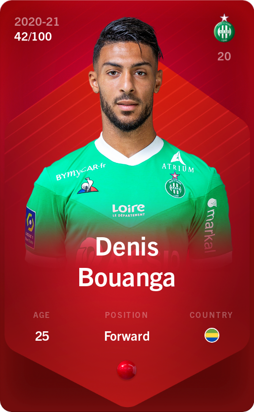 Sorare - Sorare Official - Denis Bouanga 2020-21 • Rare 42/100 - NFT # 4274345709864128866550944443669835410918434404046719254069911884750901322920