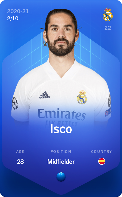 Sorare - Sorare Official - Isco 2020-21 • Super Rare 2/10 - NFT # 65959079627214251201930178368661255049008099975837062666339575424981041578500