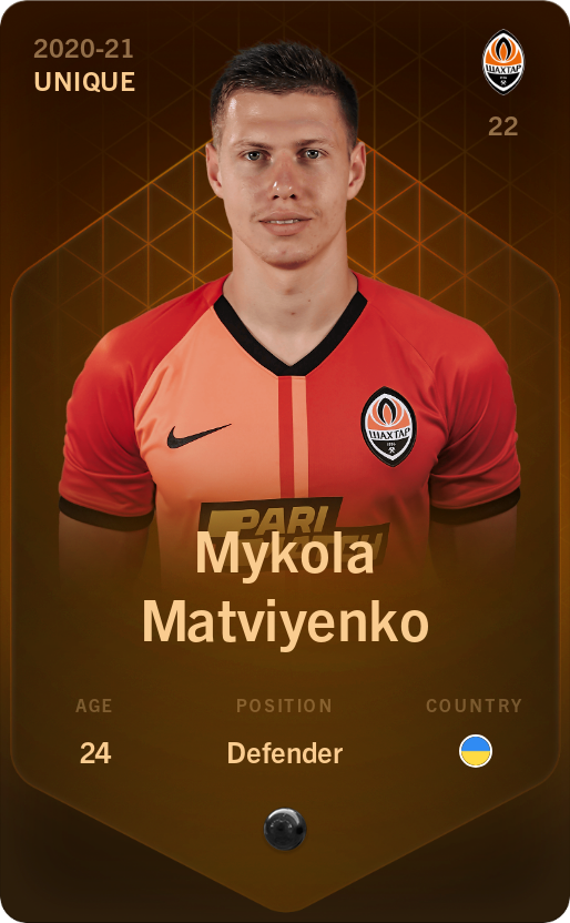 Sorare - Sorare Official - Mykola Matviyenko 2020-21 • Unique - NFT # 452682625701068905441588991497454484546825679063191956833115626596914180176