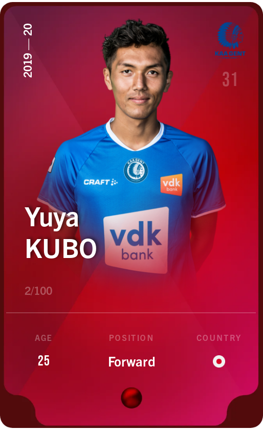 Sorare - Sorare Official - Yuya Kubo 2019-20 • Rare 2/100 - NFT # 95682373992859358496896602225198913620245635880462499550750347772486014199723