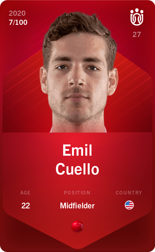 Sorare - Sorare Official - Emil Cuello 2020-21 • Rare 7/100 - NFT # 33247839811996860839965870159696519178623847446573857192397858175888317769959
