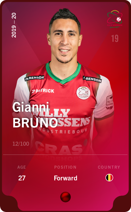 Sorare - Sorare Official - Gianni Bruno 2019-20 • Rare 12/100 - NFT # 40771895520108429731150684765655882183123097775633053611205095120150065563185